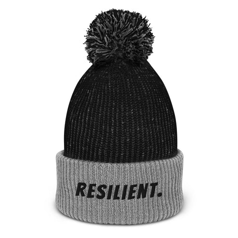 Resilient. Embroidered Pom-Pom Beanie