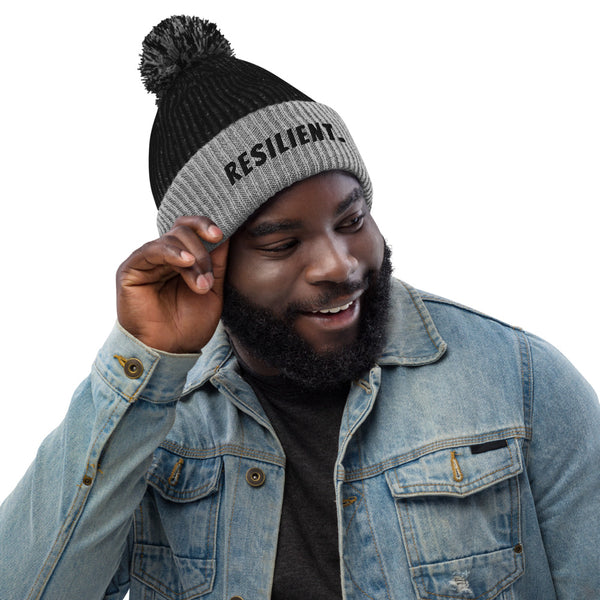 Resilient. Embroidered Pom-Pom Beanie