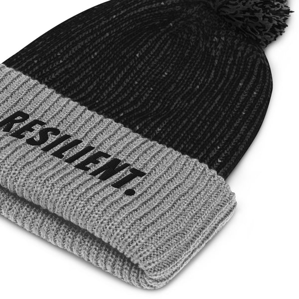 Resilient. Embroidered Pom-Pom Beanie