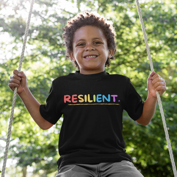 Resilient. Youth Short Sleeve Unisex Colorful T-Shirt