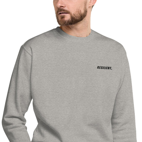 Resilient Period Embroidered Font Unisex Crewneck Sweatshirt