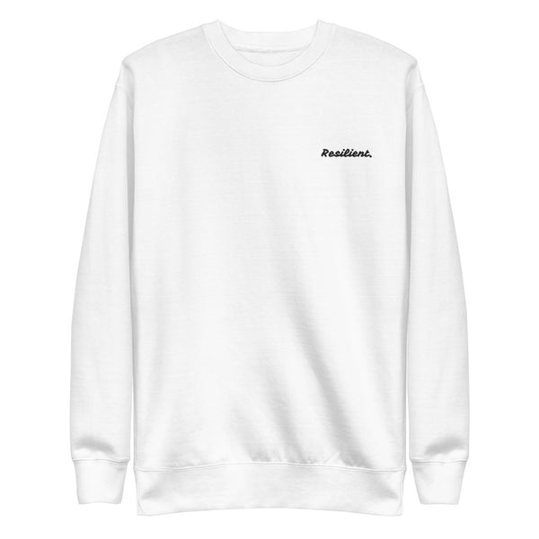 Resilient Period Embroidered Cursive Font Unisex Crewneck Sweatshirt