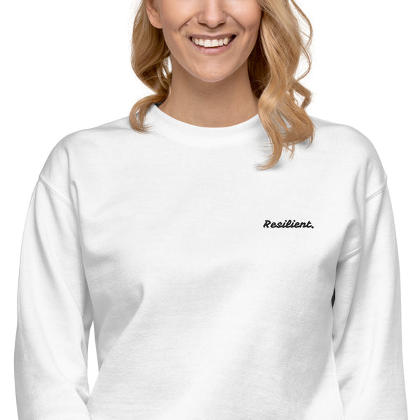 Resilient Period Embroidered Cursive Font Unisex Crewneck Sweatshirt