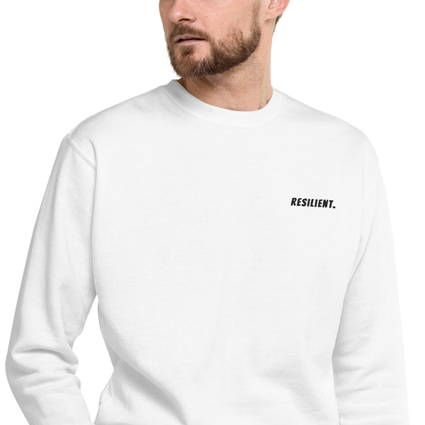 Resilient Period Embroidered Font Unisex Crewneck Sweatshirt