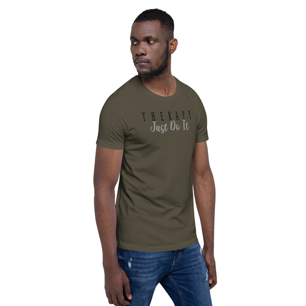 Therapy Just Do It, Short-Sleeve Unisex T-Shirt advocating for mental health