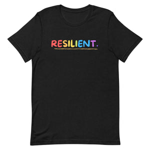 Resilient. Colorful Rainbow Short Sleeve Unisex t-shirt