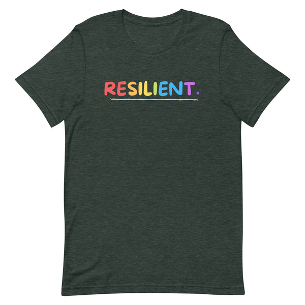 Resilient. Colorful Rainbow Short Sleeve Unisex t-shirt