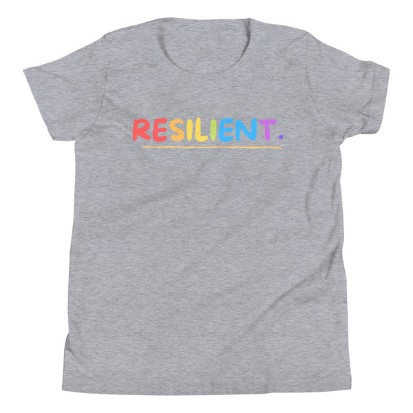 Resilient. Youth Short Sleeve Unisex Colorful T-Shirt