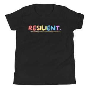 Resilient. Youth Short Sleeve Unisex Colorful T-Shirt